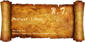 Murvai Tibor névjegykártya